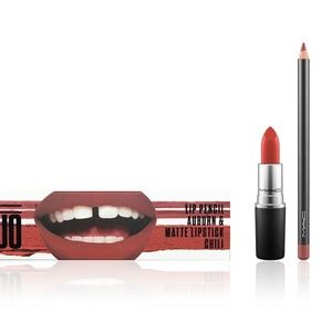 MAC LIP DUO LIP PENCIL AUBURN MATTE LIPSTICK CHILI